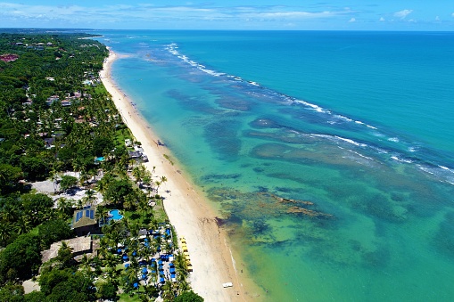 Vista aérea de playa de Arraial d ' Ajuda, Bahía, Brasil photo