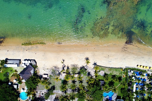 Vista aérea de playa de Arraial d ' Ajuda, Bahía, Brasil photo