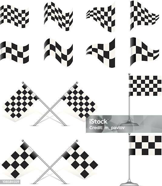 Line Drawing Racing Flags Racing Flags Vector Set Stock Illustration - Download Image Now - Flag ...