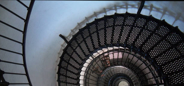 istock Black Metal Spiral Stairs 1085856474