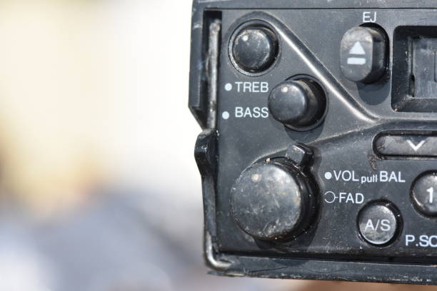 istock Old car radio buttons 1085860380