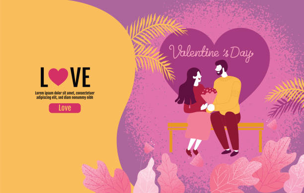 ilustrações de stock, clip art, desenhos animados e ícones de lovers holding flowers in an atmosphere of love, valentine 's day, love, vector illustration. - heat beautiful joy happiness