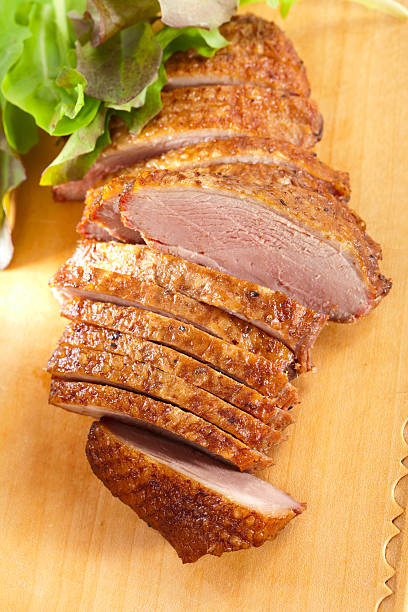 istock smoked  duck breast meat fillet,  sliced 108586763
