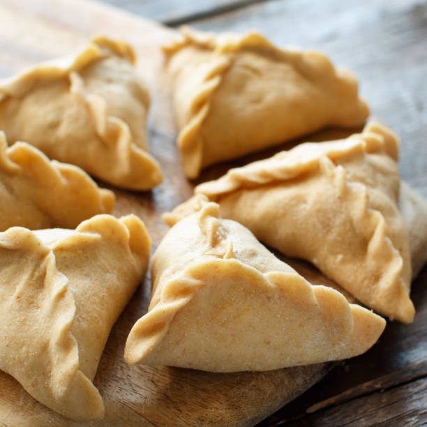 istock Preparation of dumplings manti 1085884530