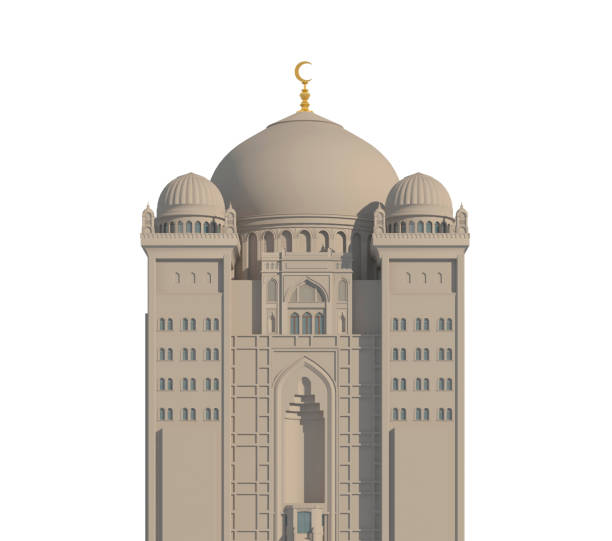 istock Original design Middle East building isolated on white background 3d illustration 1085898436