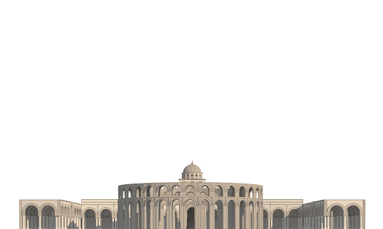 3D illustration Middle East building original design isolated on white background