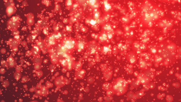 istock Abstract colorful bokeh and glowing spakling shining particles in random red color theme background. Lighting effects of flash. Blurred vector background with light glare, EPS10 illustration. 1085900270