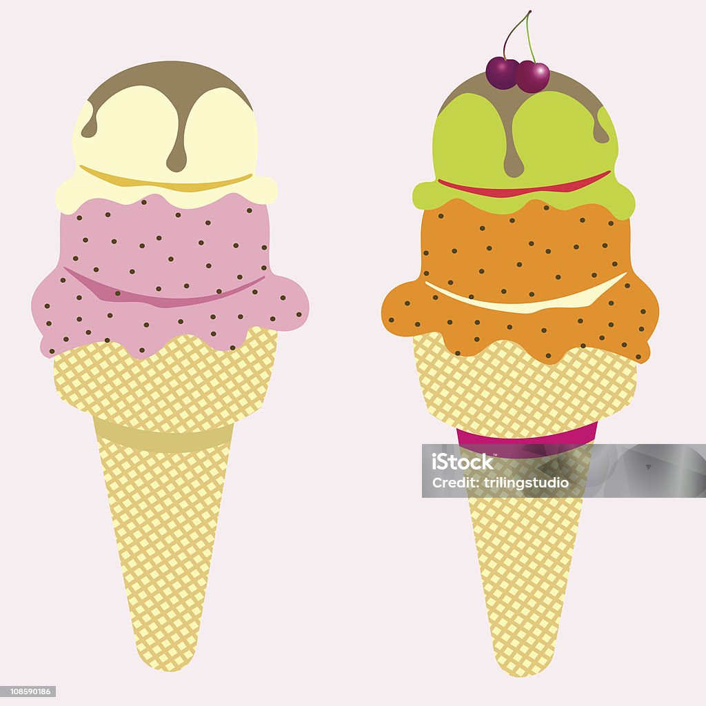 cones de gelado fresco - Royalty-free Arte arte vetorial