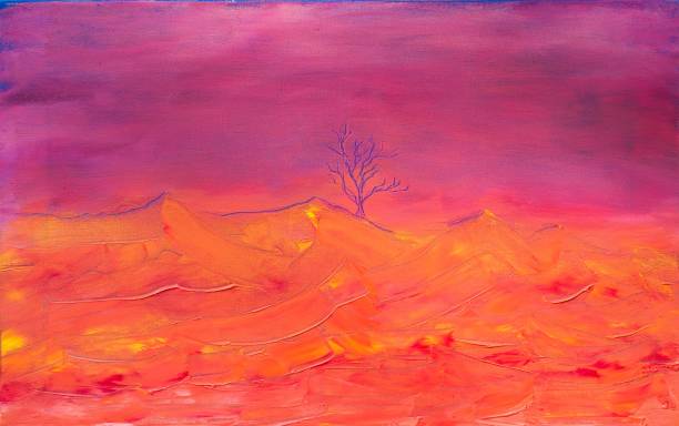 istock Fantasy Landscape with Lonely tree Contemporary Art Painting 1085904000