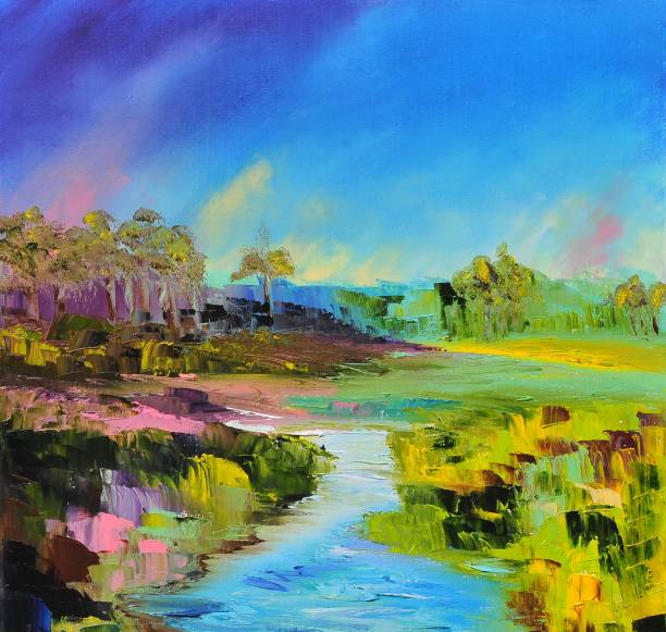 istock Abstract Colorful Jungle Landscape Contemporary Art Painting 1085910406