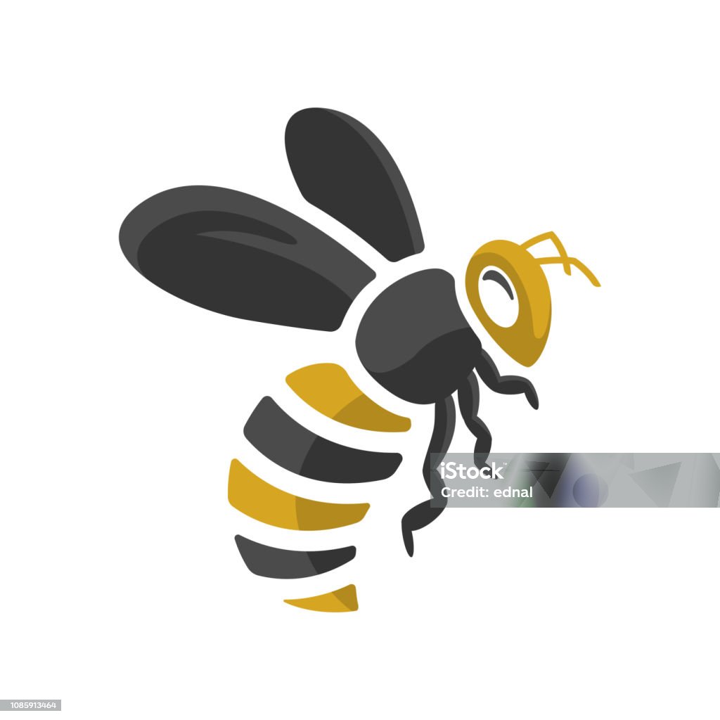 design of a bee with simple flat style vector Vector design of a bee with simple flat style vector Bee stock vector