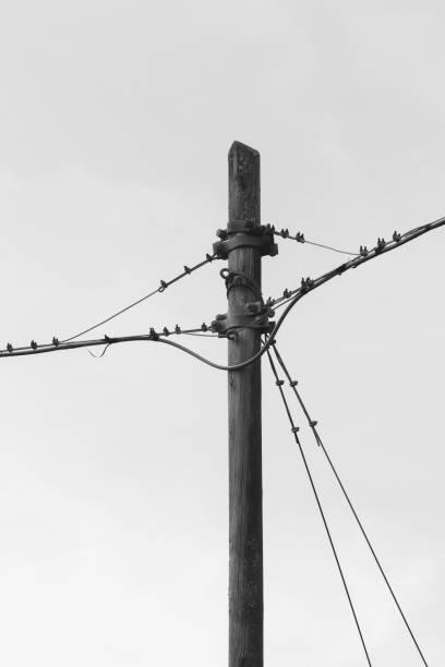 istock Close-up of light pole, black and white 1085919288