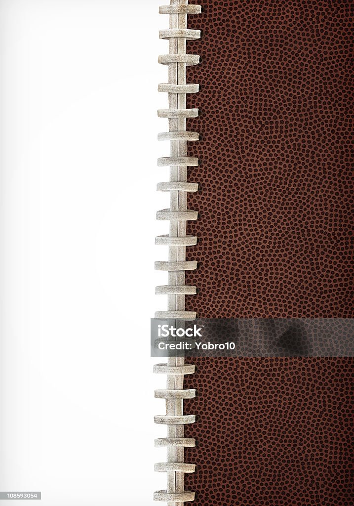 Football Laces Background A football texture separated from white copy space by authentic football laces. EXTRA Large size American Football - Sport Stock Photo