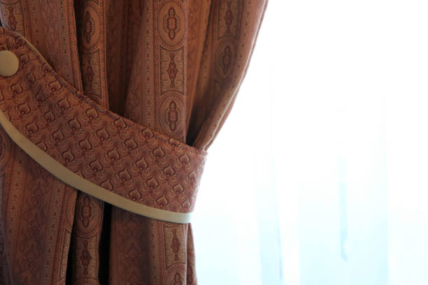 istock Part of brown curtains 1085936620
