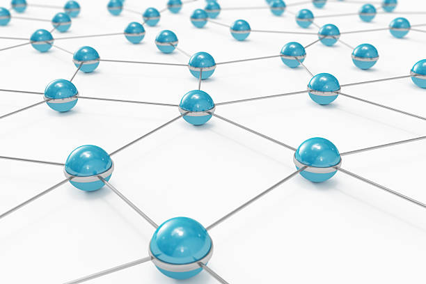 istock Network made out of blue shiny balls 108593735