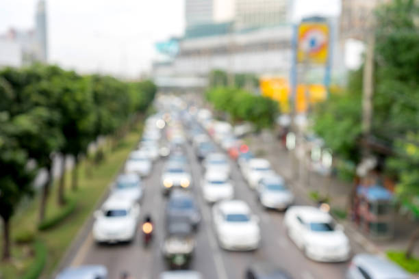 istock blur road fully car with  traffic jam 1085950410