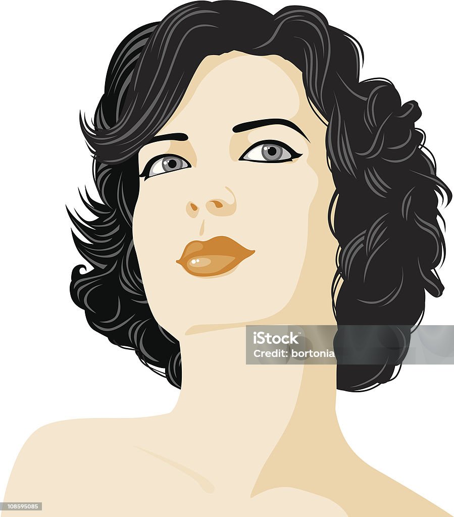 Kobieta twarzy - Grafika wektorowa royalty-free (Kobiety)