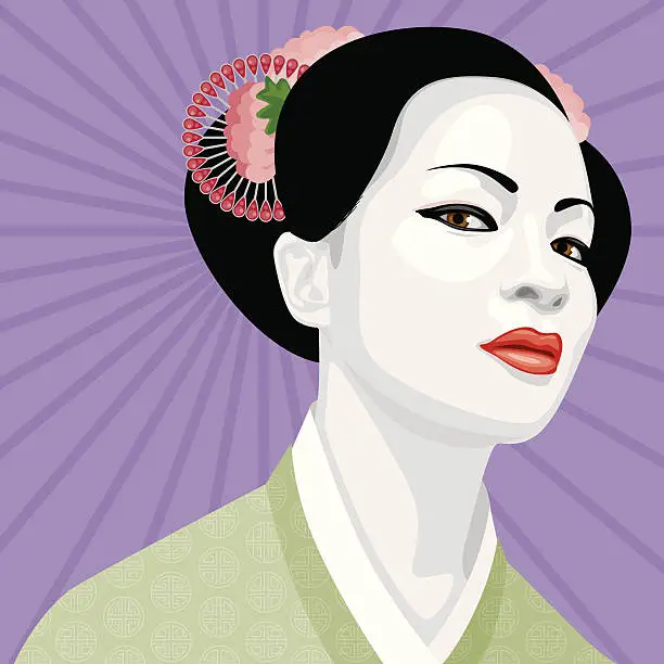 Vector illustration of Geisha