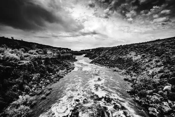S shaped river bend in Gilgit River, northern Paklistan, taken in August 2019, post processed in HDR