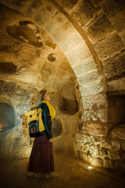 istock Young traveler explore uchisar cave castle in Cappadocia 1085953160
