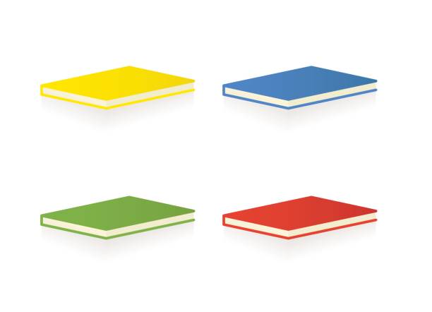 Books 4 closed Vector books in different colors. illiteracy stock illustrations