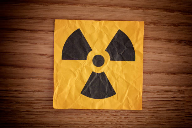 istock Radiation warning sign on a wooden board 1085958228