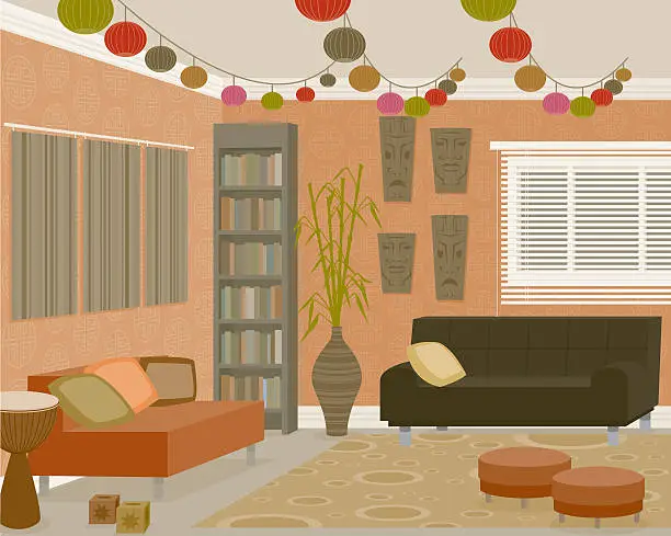 Vector illustration of Funky Room