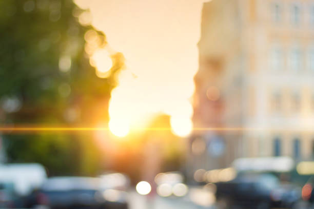 istock Beautiful sunset city bokeh. 1085959552