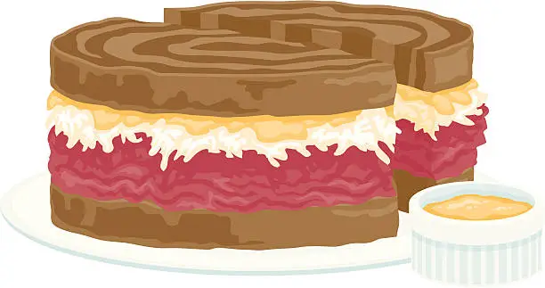 Vector illustration of Reuben Sandwich