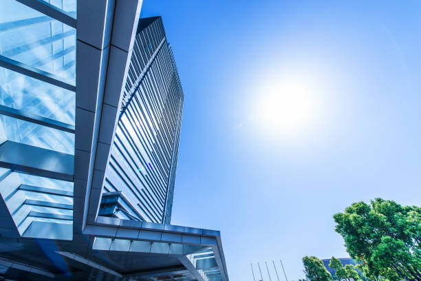 istock Blue building glass curtain wall 1085962138