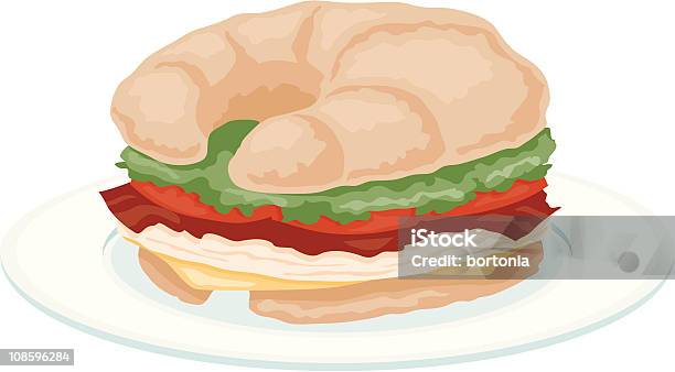크루아상 샌드위치 크루아상에 대한 스톡 벡터 아트 및 기타 이미지 - 크루아상, 샌드위치-음식, 일러스트레이션