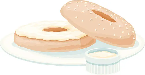 Vector illustration of Bagel with Cream Cheese