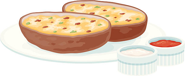 illustrazioni stock, clip art, cartoni animati e icone di tendenza di bucce di patata - baked potato