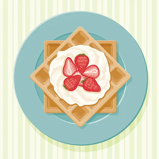 Vector illustration of Belgian Waffles