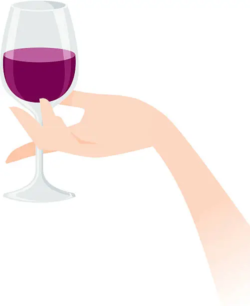 Vector illustration of Hand and Wine