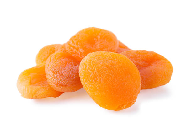 istock Dry apricots fruit isolated on white background close up 1085967386