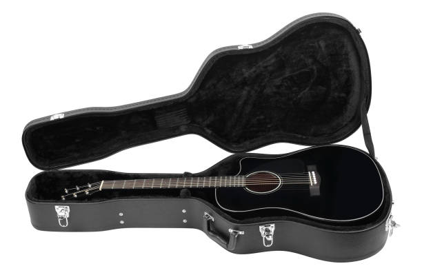 istock Musical instrument - Acoustic guitar hard case isolated 1085971742