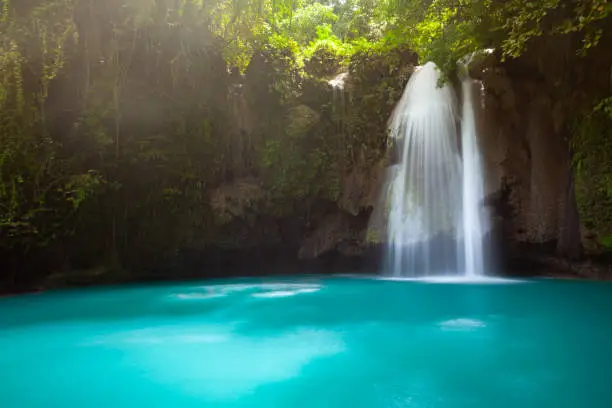 Photo of Kawasan waterfalls located on Cebu Island, Philippines