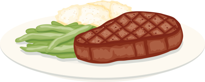 Grilled Steak, Green Beans and Mashed Potatoes