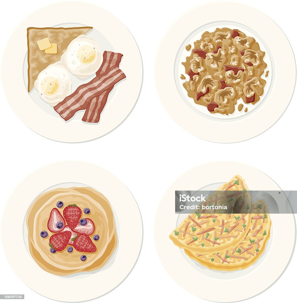 Juego de desayuno - arte vectorial de Granola libre de derechos