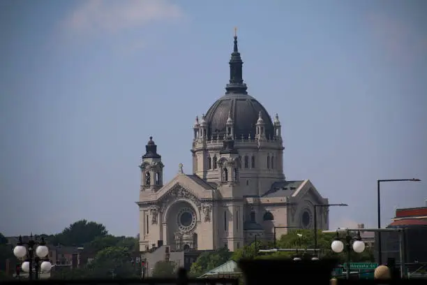 The cathedral of St=Paul in Minnesota is one of the most distinctive cathedrals in the United States, especially with its large copper dome.  It is the third largest completed church in the United States, and the fourth tallest