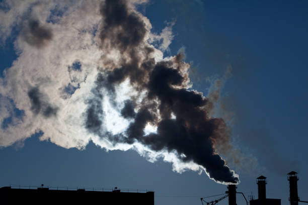 istock Air Pollution - toxic waste from the plant pipes 108598296