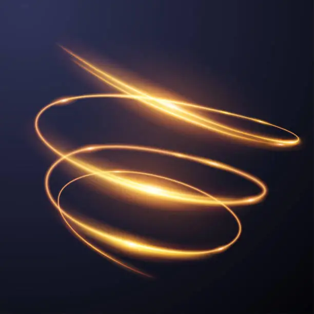 Vector illustration of Gold light spiral effect