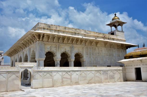 достопримечательности индии - форт агра - carving monument fort pradesh стоковые фото и изображения