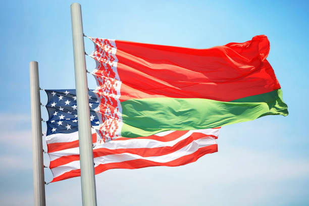 istock Flags of Belarus and the USA 1086006876