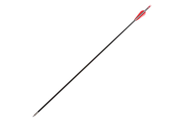 istock modern arrow for archery with red plumage, on a white background 1086009496