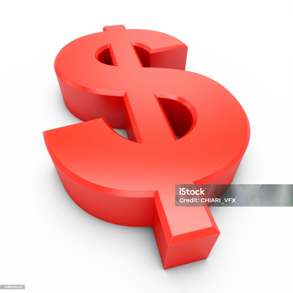 Red Money Sign 3d Rendering Red Dollar Sign Isolated On White Background Stock Photo ...