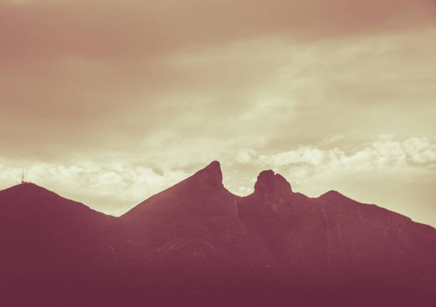 Cerro de la Silla mountain silhouette in Monterrey Nuevo Leon Mexico
