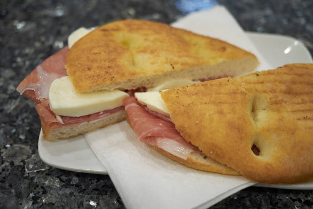 istock Focaccia with parma ham and mozzarella cheese 1086020588