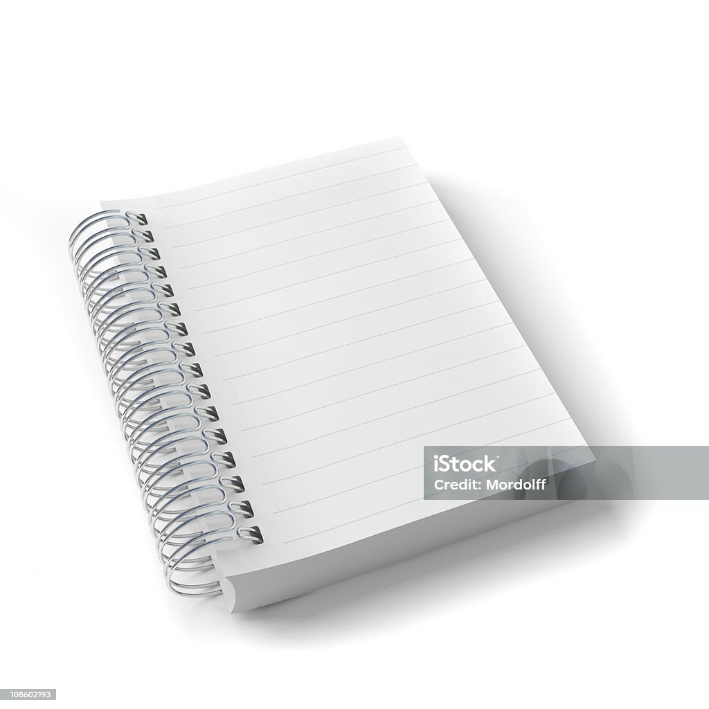 Bloc de notas en blanco aislado - Foto de stock de Blanco - Color libre de derechos